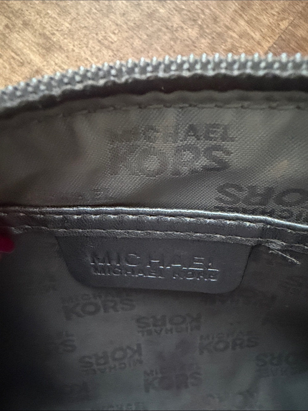 Michael Kors Metallic Silver MK Embossed Make up bag - Picture 3 of 4